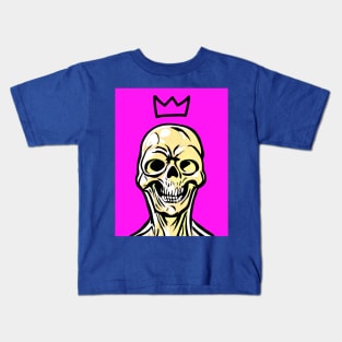 Skeletor King | Skeleton King | Apocalypse Art | Skull King | Pink Kids T-Shirt